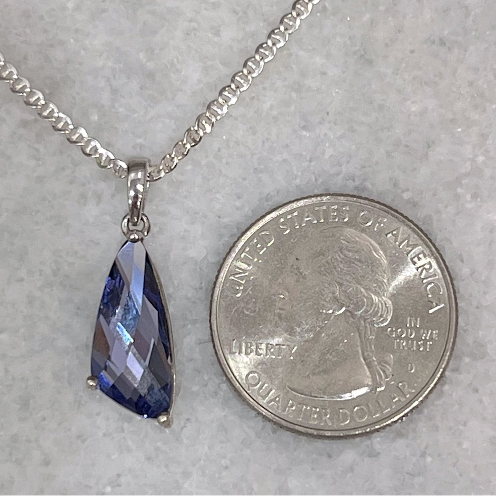 SWAROVSKI Crystal Tanzanite Sterling Silver Pendant Necklace - Picture 11 of 11